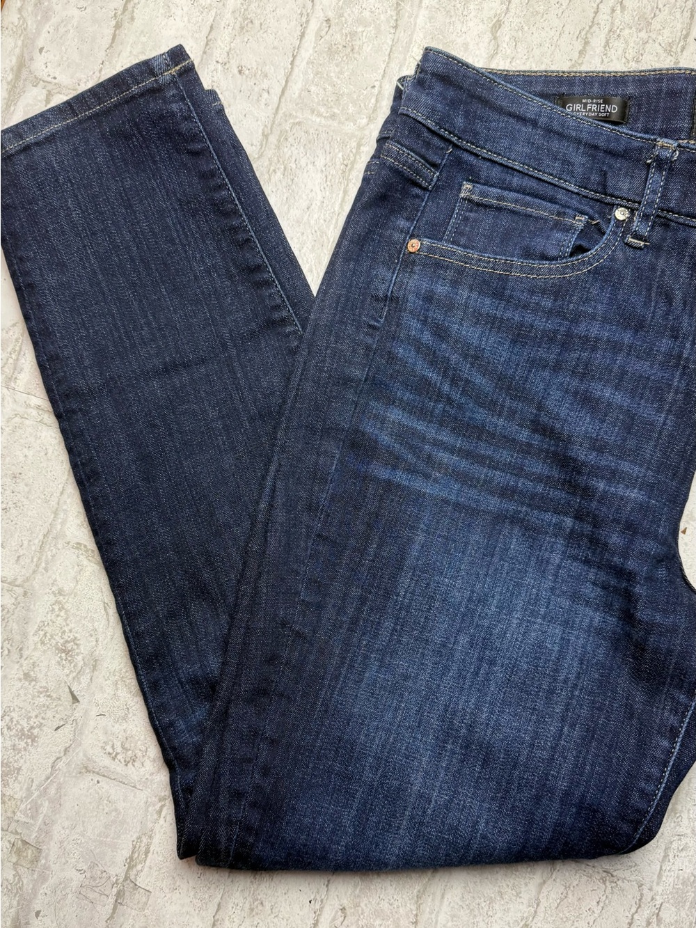 WHBM White House Black Market Girlfriend Jeans Blu MidRise Everyday Soft EUC 10😍